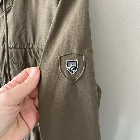 Kuhl Stryka Zip Up Hooded Elastic Waist Long Sleeve Rain Jacket Green Small - Picture 8 of 11